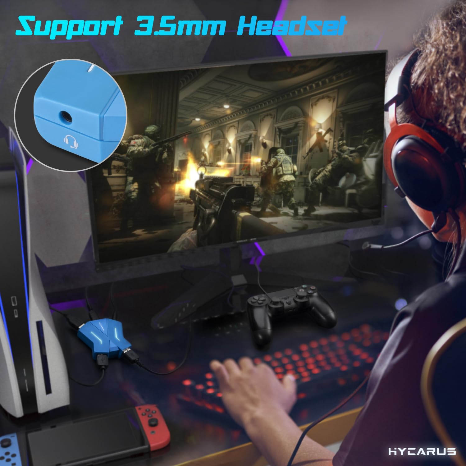 HYCARUS Xim Apex Keyboard and Mouse Adapter for Xbox One, PS4